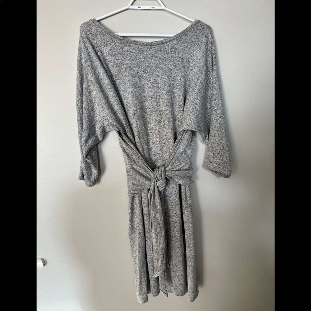 Grey twist front dress
